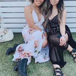 floral white maxi dress